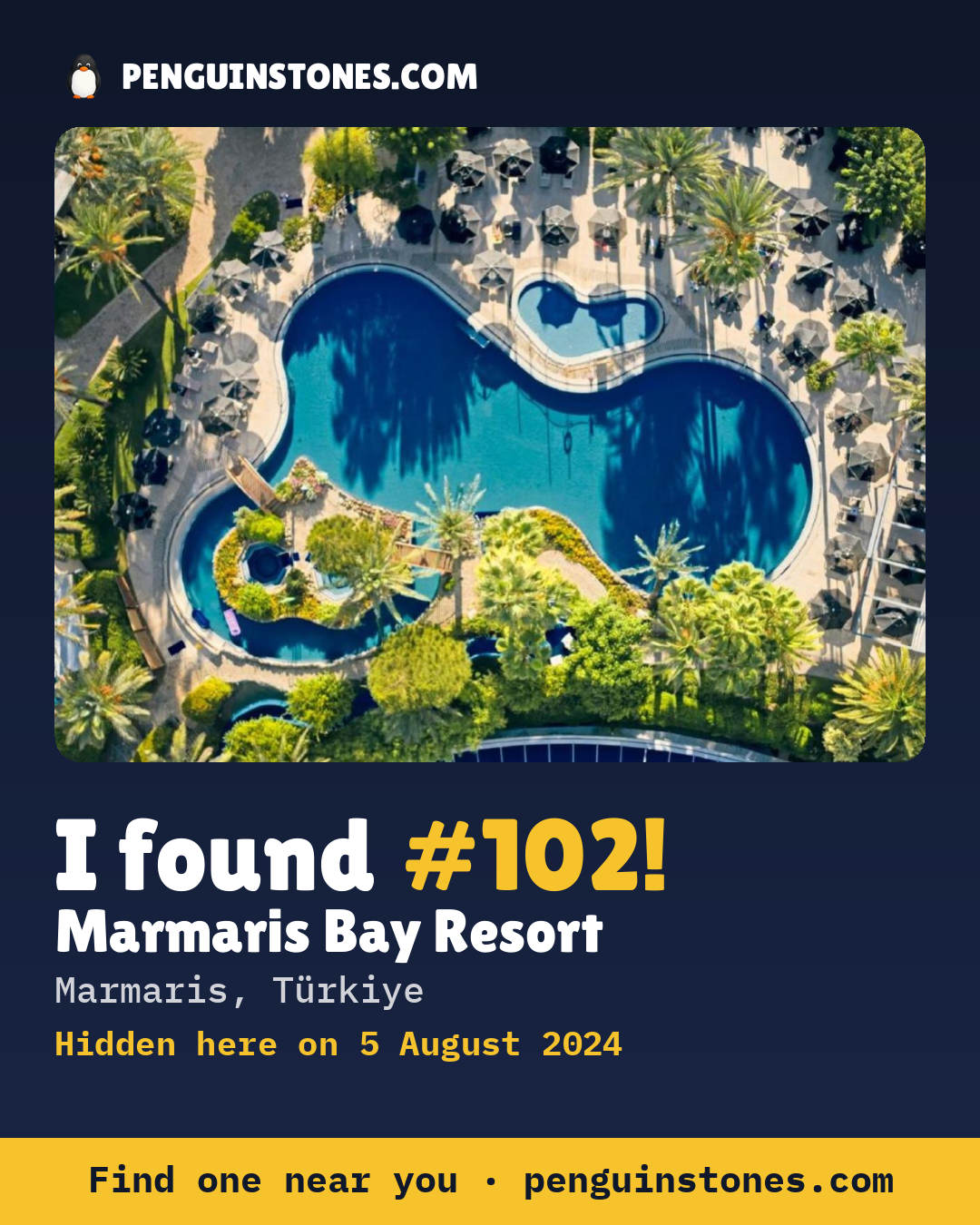 Obrázok s nápisom „I found #102“: fotka kameňa, kde je a ako ďaleko docestoval