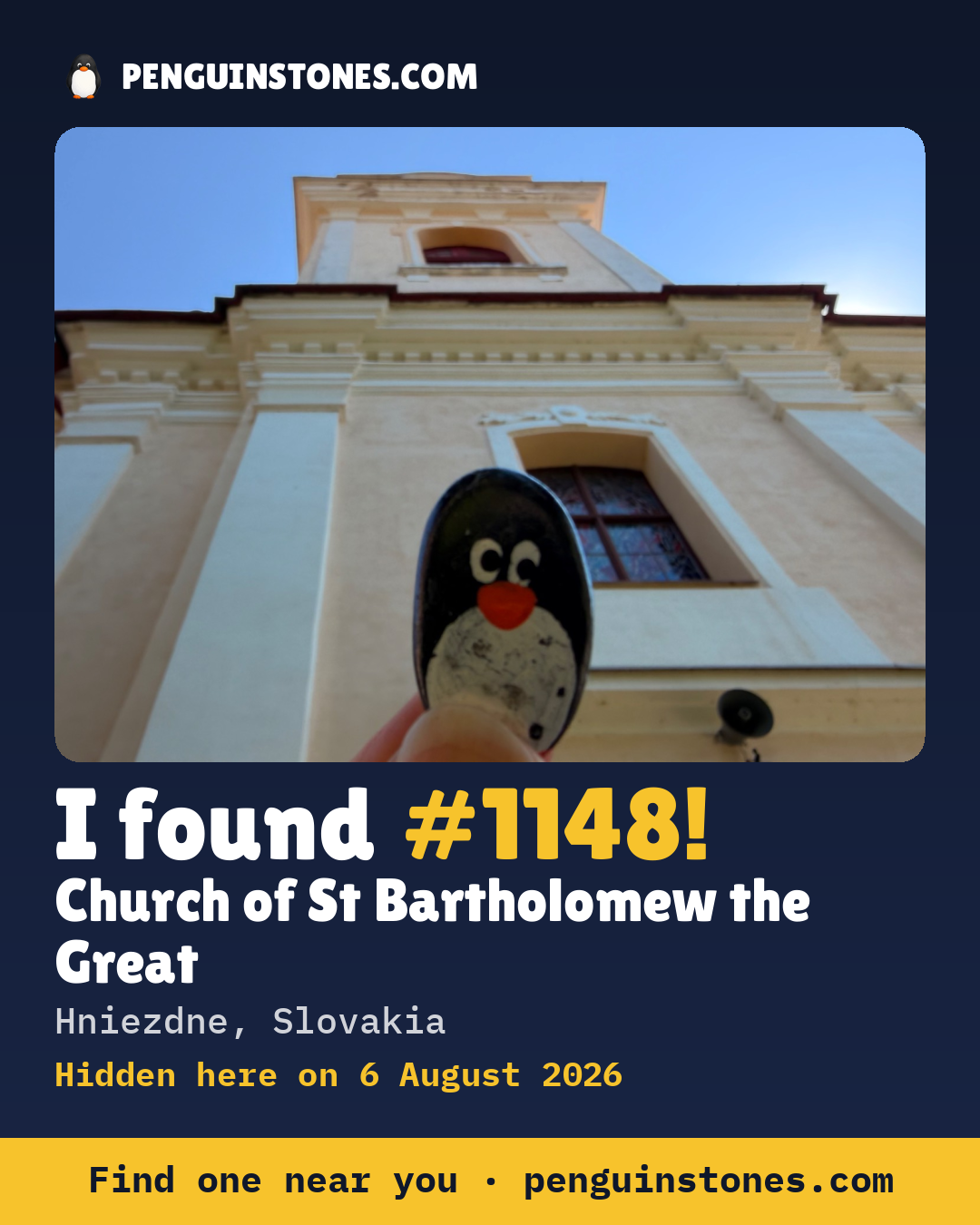 Obrázok s nápisom „I found #1148“: fotka kameňa, kde je a ako ďaleko docestoval