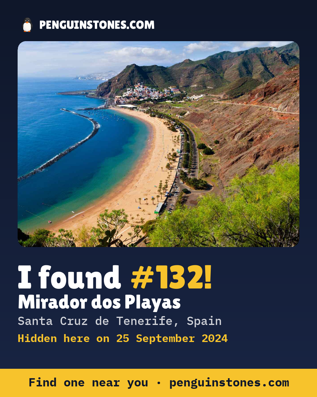 Obrázok s nápisom „I found #132“: fotka kameňa, kde je a ako ďaleko docestoval