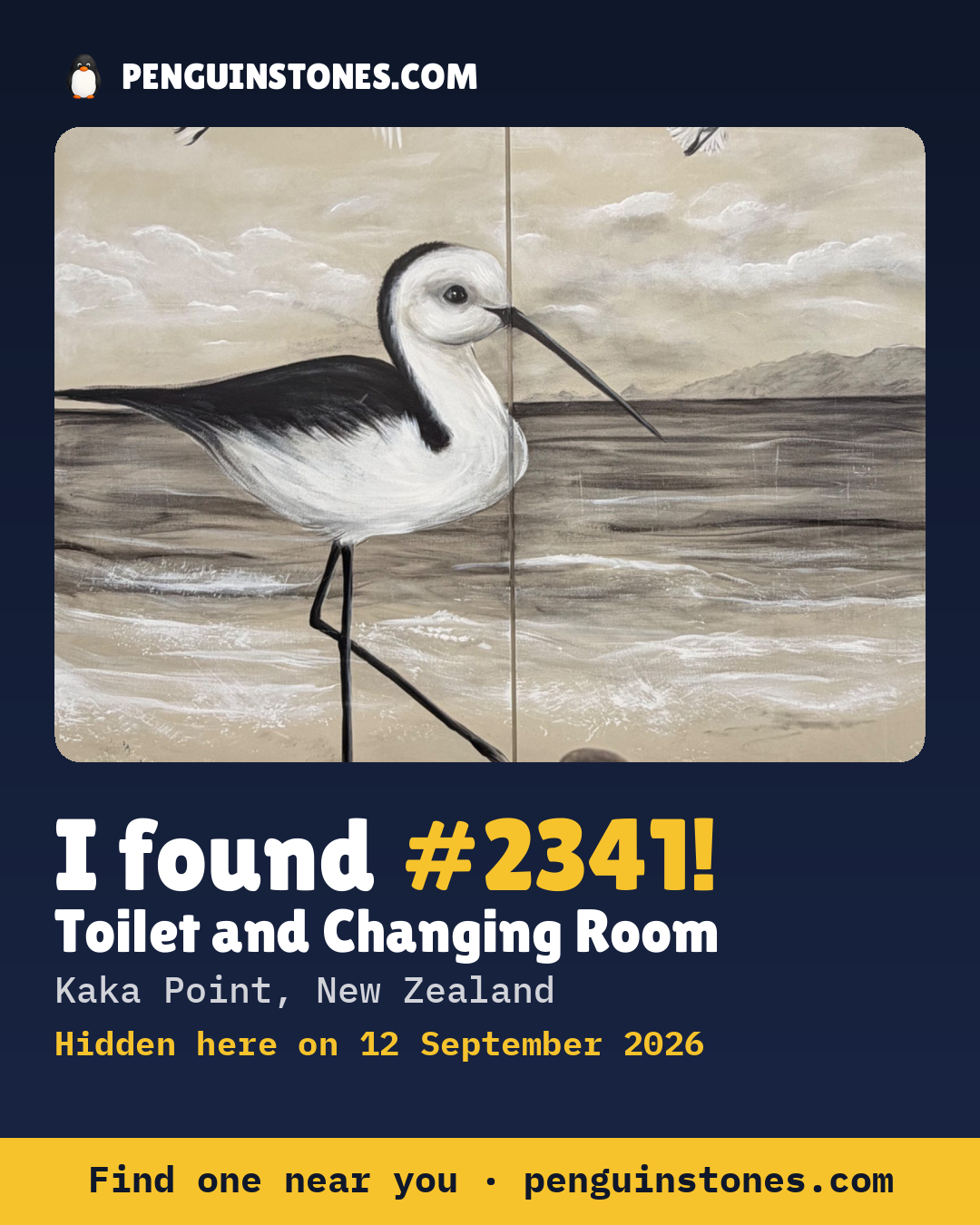 Obrázok s nápisom „I found #2341“: fotka kameňa, kde je a ako ďaleko docestoval