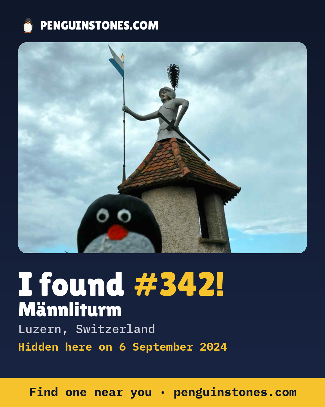 Obrázok s nápisom „I found #342“: fotka kameňa, kde je a ako ďaleko docestoval