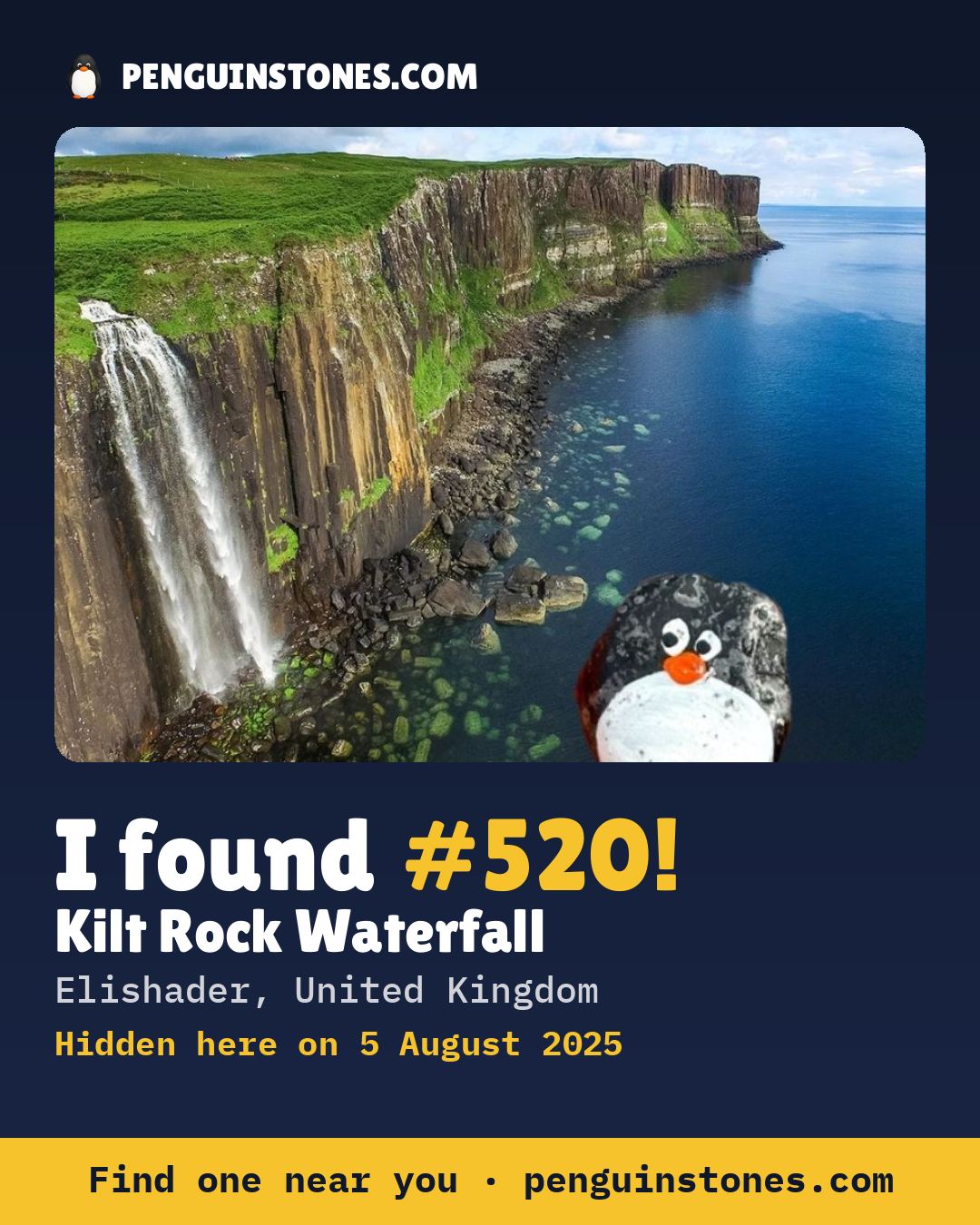 Obrázok s nápisom „I found #520“: fotka kameňa, kde je a ako ďaleko docestoval