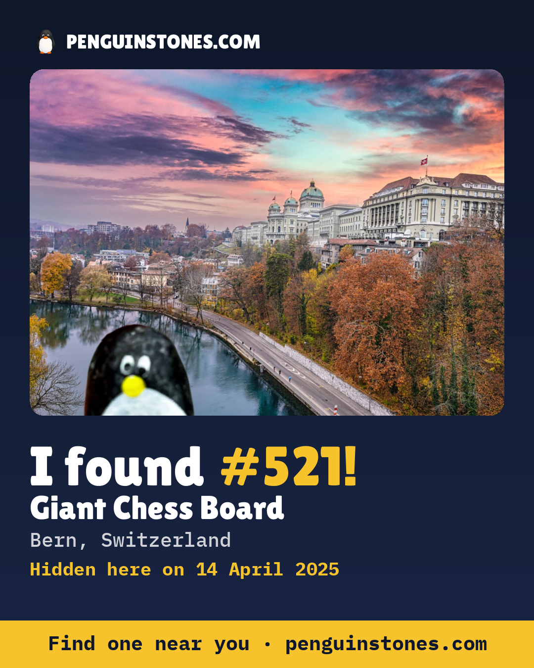 Obrázok s nápisom „I found #521“: fotka kameňa, kde je a ako ďaleko docestoval