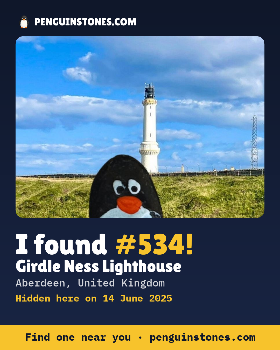 Obrázok s nápisom „I found #534“: fotka kameňa, kde je a ako ďaleko docestoval