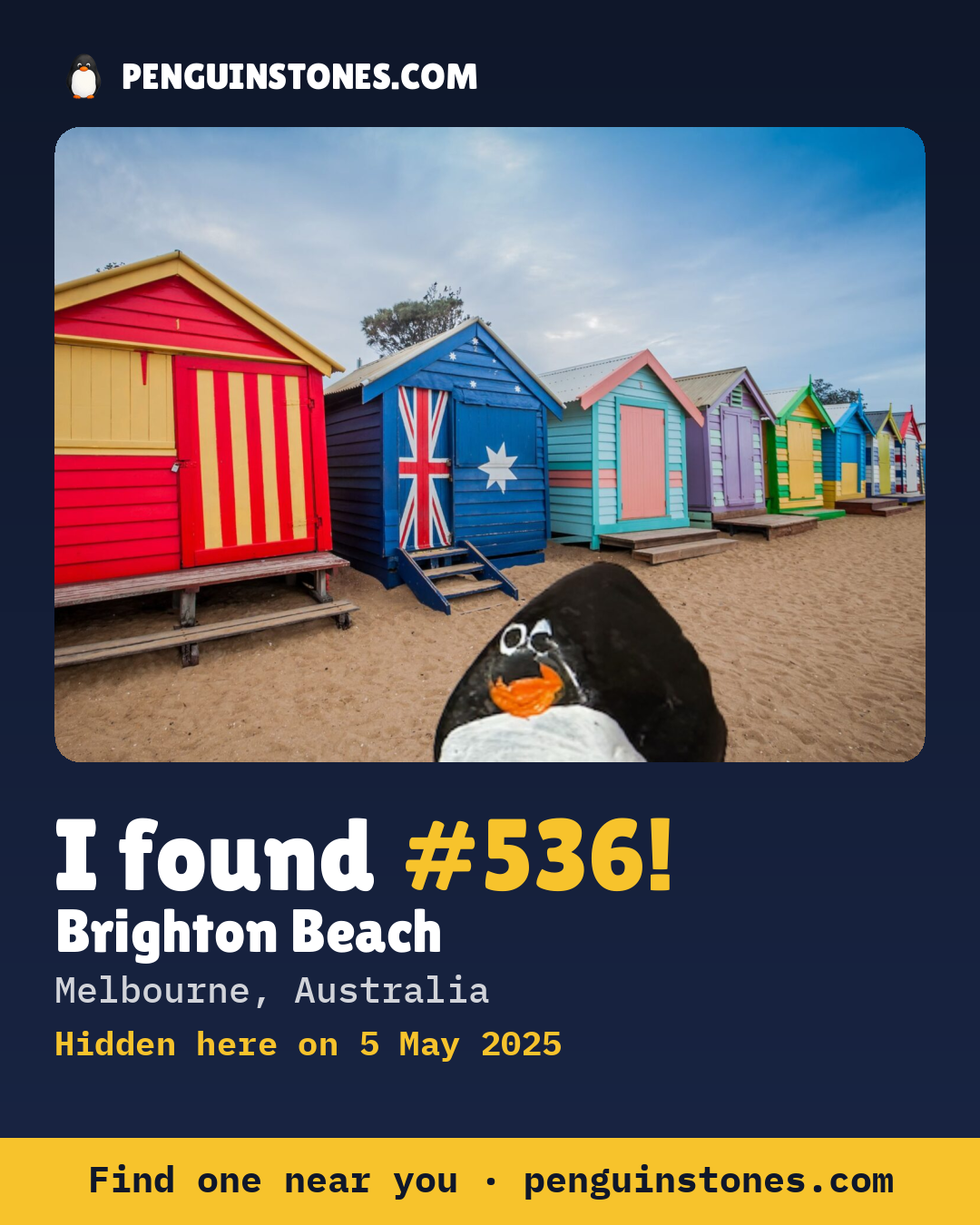 Obrázok s nápisom „I found #536“: fotka kameňa, kde je a ako ďaleko docestoval
