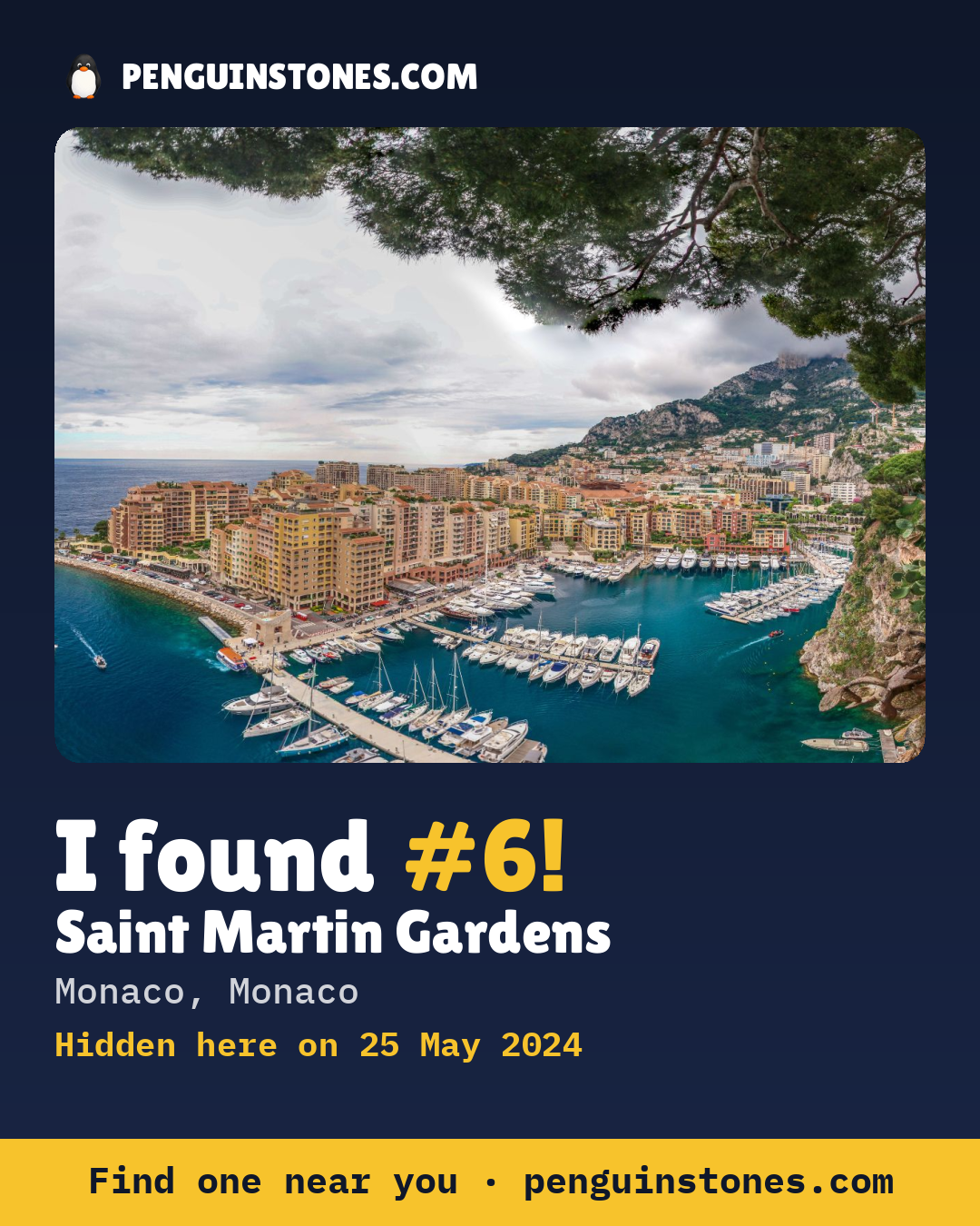 Obrázok s nápisom „I found #6“: fotka kameňa, kde je a ako ďaleko docestoval
