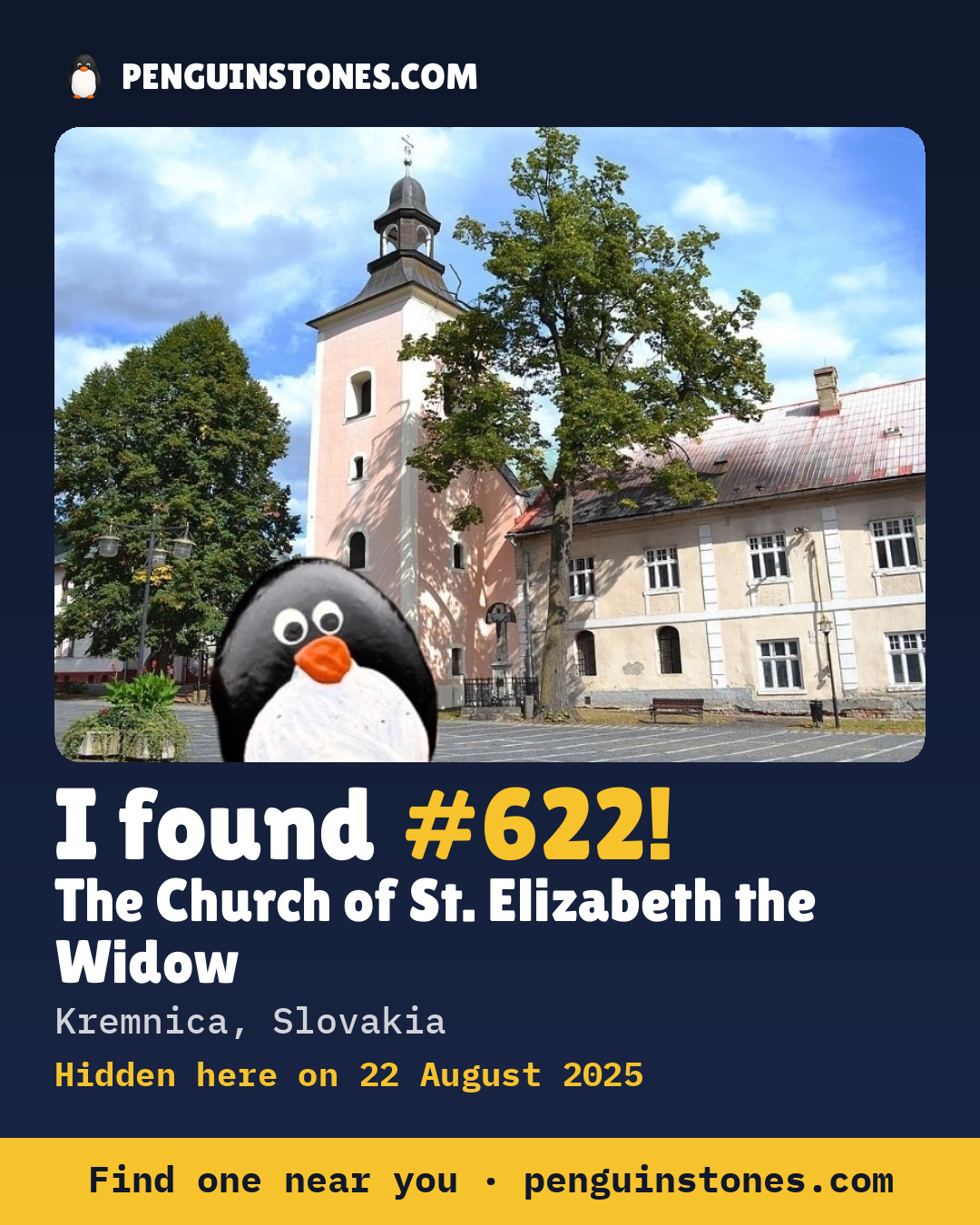 Obrázok s nápisom „I found #622“: fotka kameňa, kde je a ako ďaleko docestoval
