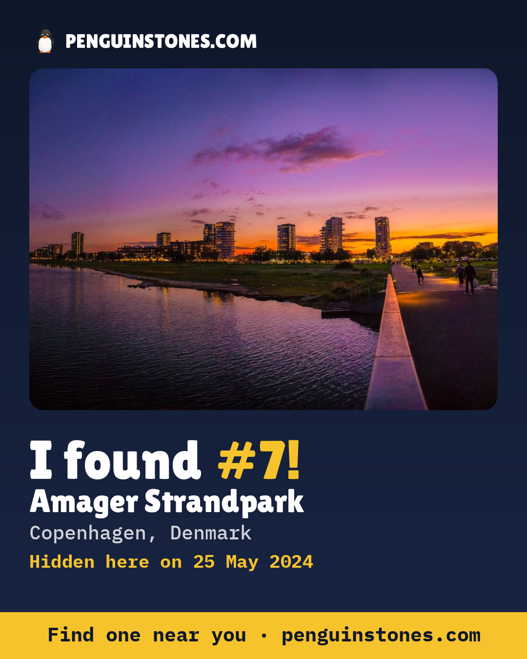 Obrázok s nápisom „I found #7“: fotka kameňa, kde je a ako ďaleko docestoval