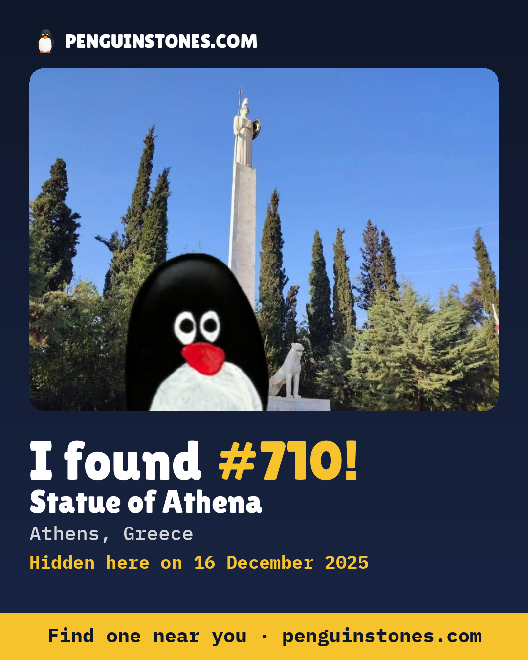 Obrázok s nápisom „I found #710“: fotka kameňa, kde je a ako ďaleko docestoval