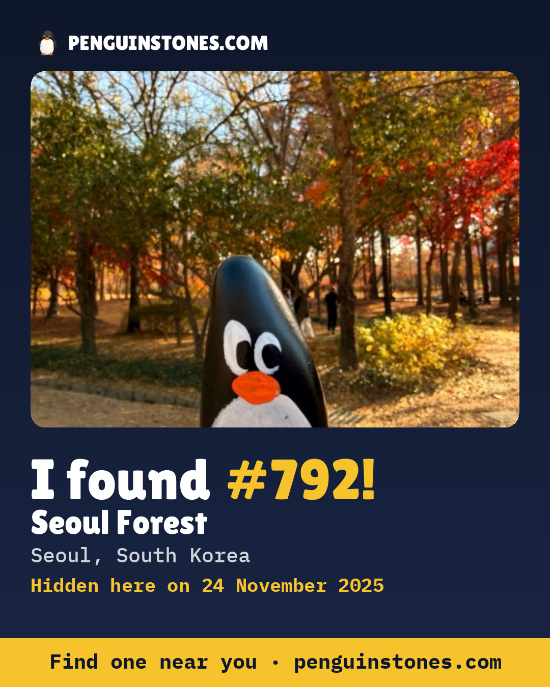 Obrázok s nápisom „I found #792“: fotka kameňa, kde je a ako ďaleko docestoval