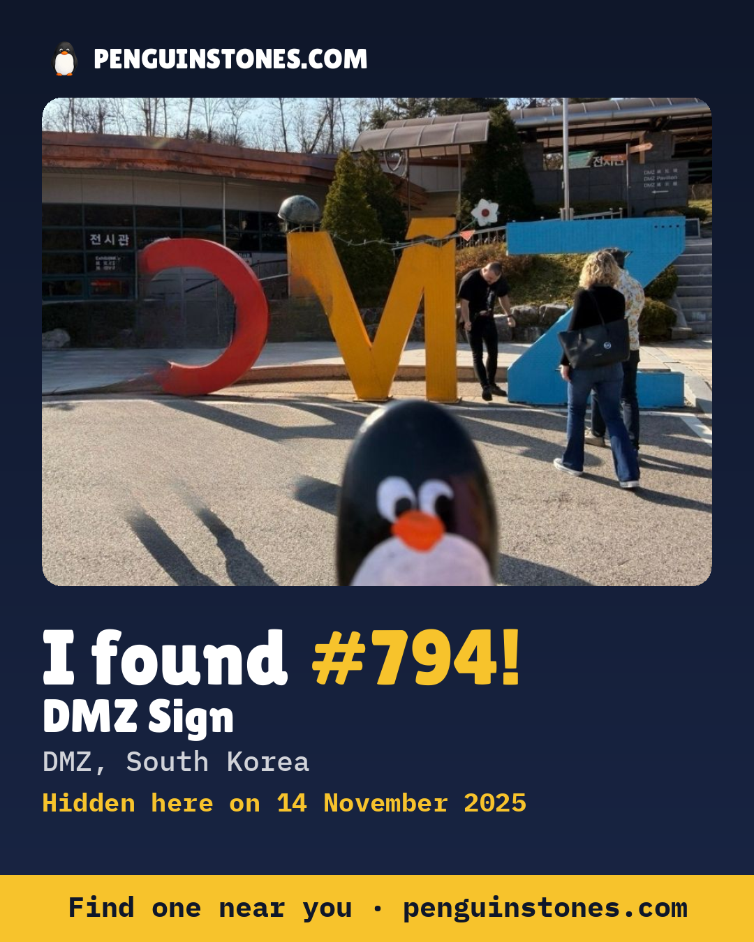 Obrázok s nápisom „I found #794“: fotka kameňa, kde je a ako ďaleko docestoval