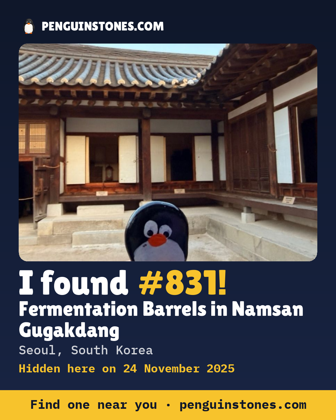 Obrázok s nápisom „I found #831“: fotka kameňa, kde je a ako ďaleko docestoval